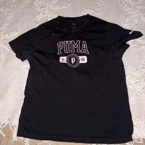 Puma Black T-Shirt with Light Pink Logo